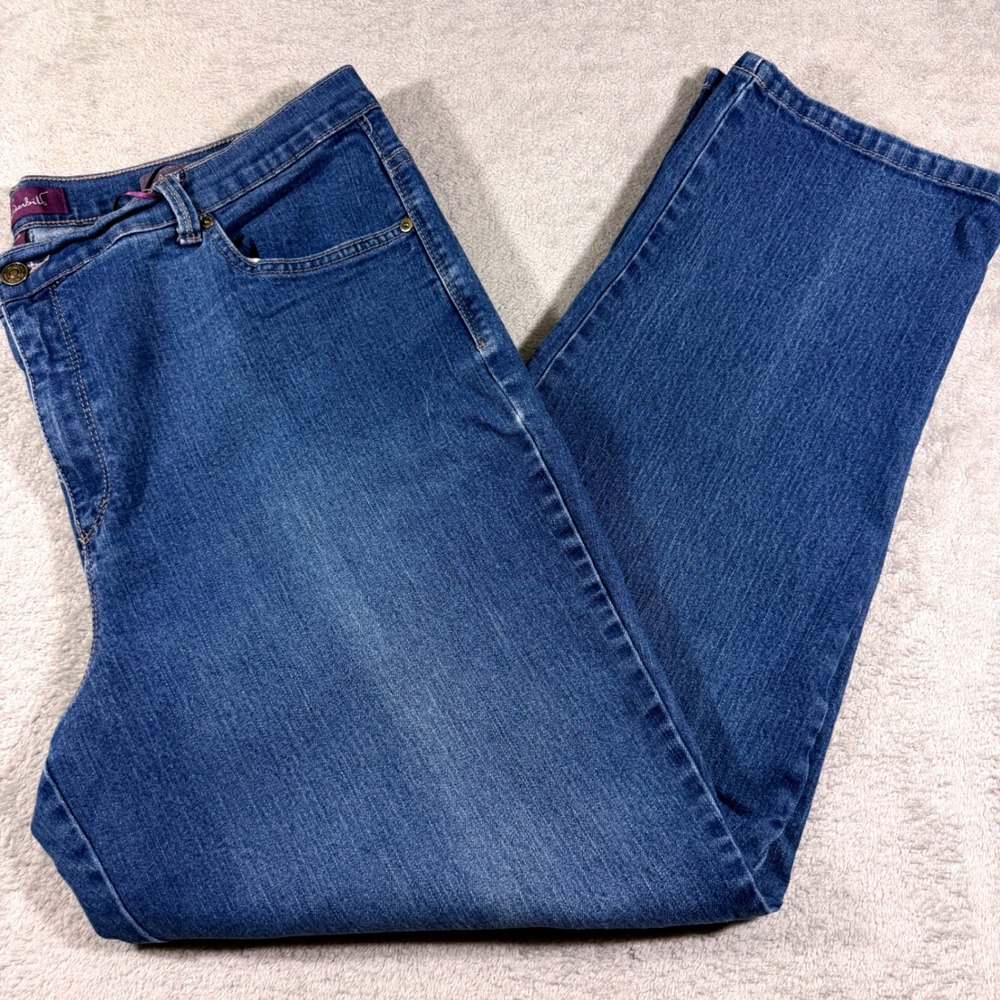 Gloria Vanderbilt Amanda Jeans Womens 20W Blue Straight Leg High Rise Denim